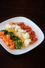 Image showing Boiled vegetables on plate