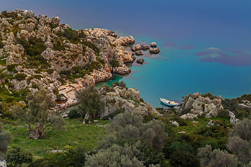 Image showing Sunrise over small lagoon