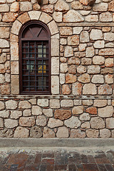 Image showing Window on old stone wall