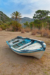 Image showing Old boat on a beach