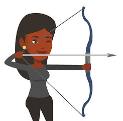 Image showing Archer training with the bow vector illustration.