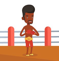 Image showing Confident boxer in the ring vector illustration.