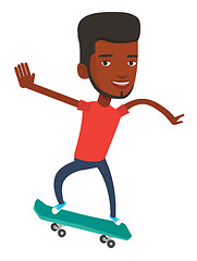 Image showing Man riding skateboard vector illustration.