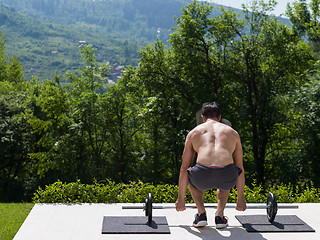 Image showing man doing morning exercises