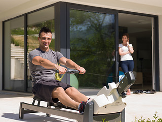 Image showing man doing morning exercises