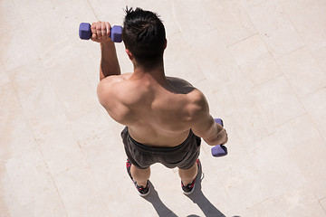 Image showing man doing morning exercises