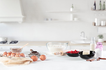 Image showing The rustic kitchen with eggs