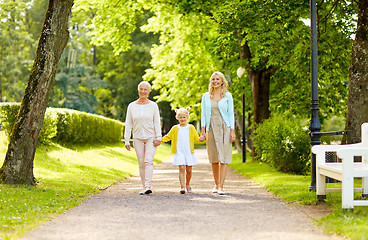 Image showing happy mother, daughter and grandmother at park