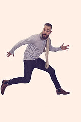 Image showing Man is jumping in the air