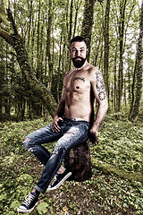 Image showing Muscular forest worker