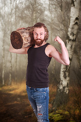 Image showing Muscular man with beard