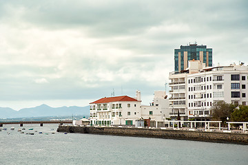 Image showing Panoramic view of Arrecife town, the capital of Lanzarote Island