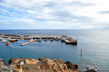 Image showing Yacht dock of Puerto del Carmen, Lanzarote Island, SPAIN