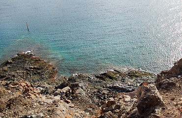 Image showing Coastline of Atlantic Ocean in volcanic Lanzarote Island