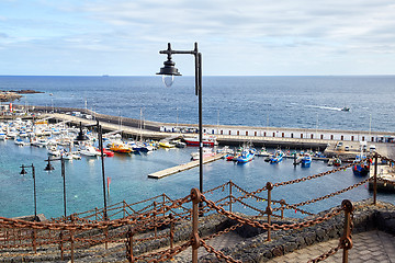 Image showing Walking street and yacht dock in Lanzarote Island, Canaries, Spa