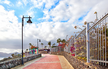 Image showing Walking street in Puerto del Carmen, Lanzarote Island