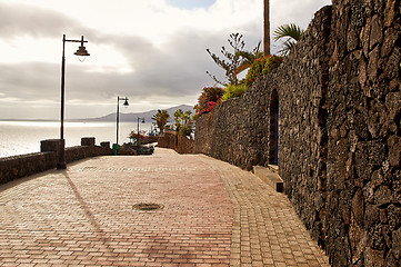 Image showing Walking street in Puerto del Carmen, Lanzarote Island