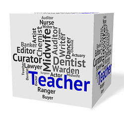 Image showing Teacher Job Represents Hire Coach And Occupations