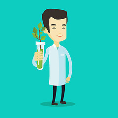 Image showing Scientist with test tube vector illustration.