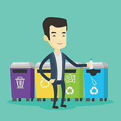 Image showing Man throwing away plastic bottle.