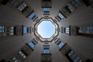 Image showing Windows in perspective with sky in background