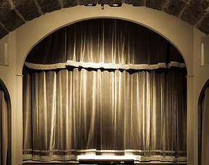 Image showing Theatre curtain on stage