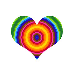 Image showing Abstract heart with bright colorful round pattern