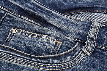 Image showing Dark blue jeans background