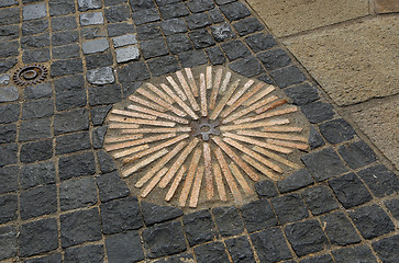 Image showing Closeup of patterned walkway texture