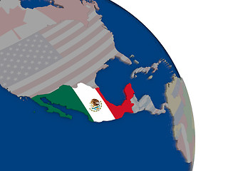 Image showing Mexico with flag on globe