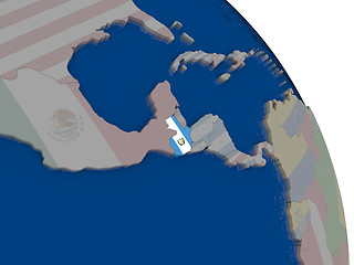 Image showing Guatemala with flag on globe