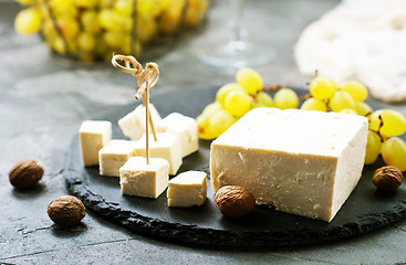 Image showing cheese and grape