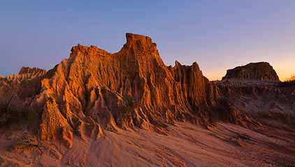 Image showing Sculpted landforms in the desert