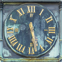 Image showing clock with golden hands Esslingen Germany