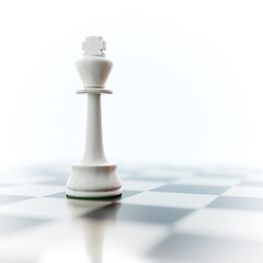 Image showing a lonely white king on a chess board