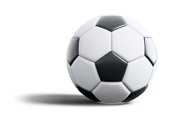 Image showing typical black and white soccer ball isolated on white background