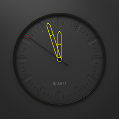 Image showing modern stylish clock with yellow pointers