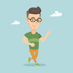 Image showing Young man running vector illustration.