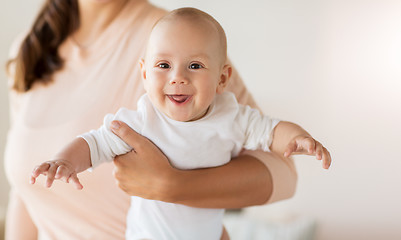 Image showing close up of mother with little baby boy at home