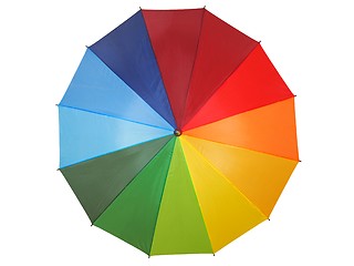 Image showing Rainbow umbrella on white