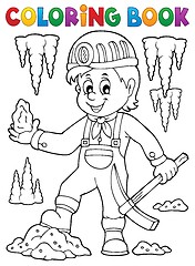 Image showing Coloring book miner theme image 1