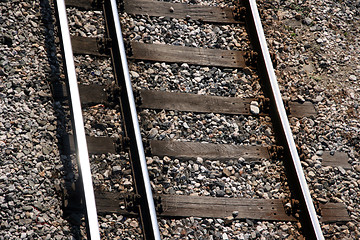 Image showing train rails horizontal