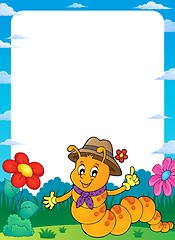 Image showing Happy caterpillar theme frame 1