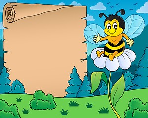 Image showing Parchment with happy bee theme 4