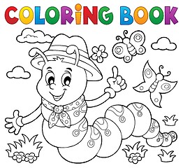 Image showing Coloring book happy caterpillar 1