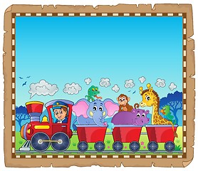 Image showing Train with animals theme parchment 1