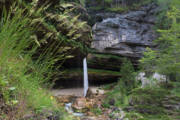 Image showing Upper Pericnik waterfall in Slovenian Alps in autumn, Triglav National Park