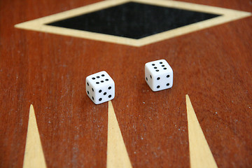 Image showing dices on backgammon