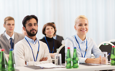 Image showing happy business team at international conference