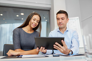 Image showing business team with tablet pc at office